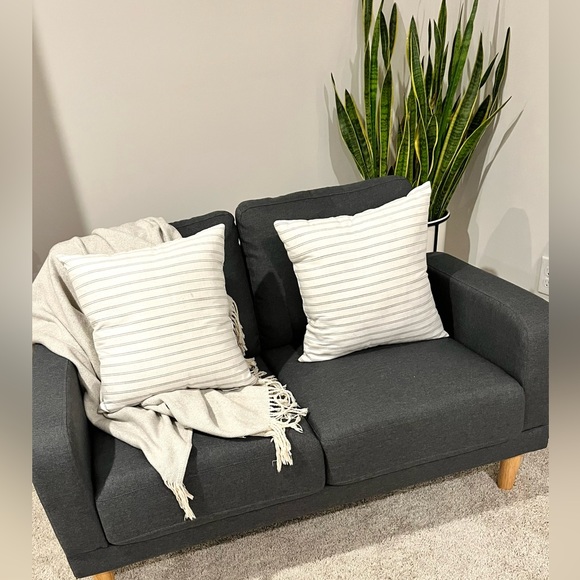 🚫SOLD🚫50” dark gray upholstered loveseat - Picture 2 of 9